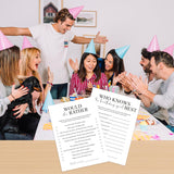 Who Knows The Birthday Gal Best, Would She Rather, 2 Sided Games For Birthday Party, 30 Cards, Btd Decoration-Btdg06