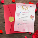 Valentines Day Card For Wife,Valentines Day Card For Her,Romantic Valentines Day Cards Gifts For Wife With Sweet Love Message