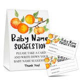 Baby Name Suggestion Baby Shower Game Set, 1 Standing Sign With 50 Suggestion Cards, Little Cutie Gender Reveal Party Decorations Supplies - B17