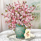 Pop Up Cards, Grande Japanese Cherry Blossoms, 18 Inch Life Sized Forever Flower Bouquet 3D Popup Greeting Card, Birthday Cards, Thank You Card, Blank Notecard & Envelope