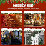 Christmas Light Clips For Banister Christmas Banister Clips Holiday Garland Hanger Hooks For Stockings String Lights Indoor Outdoor Decorations Stair Railing Fence Deck (White, 30 Pcs)