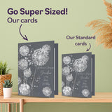 Silver Grandma Birthday Card - Shimmering Dandelions - Happy Birthday Card For Grandma From Grandson Granddaughter, 5X7 Inch Silver Elegant And Modern Bday Greeting Cards
