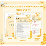 Baby Shower Games For Boys Girls, Honey Bee Themed Baby Shower Party Game Cards, Double Sided Gender Reveal Game Cards, Bumble Bee Pregnant Celebration Decoration Supplies, 03