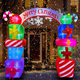 8 Ft Christmas Inflatable Gift Boxes Arch Archway With Candy Merry Christmas Decoration Blow Up Led Lighted For Xmas Law