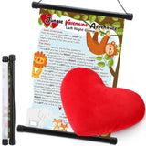 Valentine'S Day Party Game Valentines Pass The Heart Hanging Scroll Left Right Game With Red Heart Prop For Jungle Animal Galentines Family Activities Party Supplies Exchange Gift