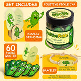 60 Positive Pickle Affirmation Cards Jar - Funny Valentines Day Gifts For Teen Girls Trendy Stuff, Valentine Pickle Gifts For Women, Cute Birthday Gift For Friends, Daughter, Sister, Adult