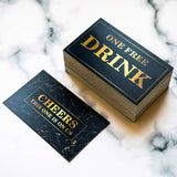 100 Free Drink Tickets For Party Marble Card For Free Drink Coupons Wedding Halloween Work Event Bar Black Gold