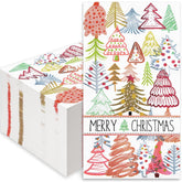 100Pcs Christmas Guest Napkins Colorful Xmas Tree Disposable Paper Napkins Seasonal Winter Holiday Hand Towels For Home Kitchen Restaurant Tableware Decor