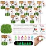 48 Sets Christmas Mini Resin Gnome Gifts In A Glass Jar With Moss&Card Glow In The Dark Adopt A Gnome Fingure Luminous Gnomes Crafts For Xmas Class Winter New Year Gifts Diy Party Goodie Bag Fillers