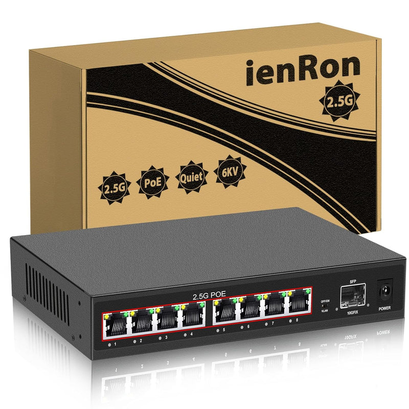 9 Port 2.5G Poe Switch, 8 X 2.5G Base-T Poe Ports With 1 X 10G Sfp, Ieee802.3A
