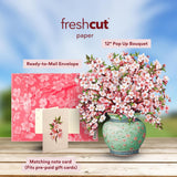 Pop Up Cards, Japanese Cherry Blossoms, 12 Inch Life Sized Forever Flower Bouquet 3D Popup Greeting Card, Birthday Cards, Valentine'S Day Card, Blank Notecard & Envelope