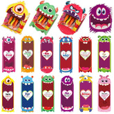 48 Pcs Valentine'S Day Candy Cards Holder Gifts Funny Exchange Treat Cards For Valentine Day Party Favor Supplies(Monster Style)