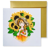 Quilling Cards, Greeting Cards, Greetings Mothers Day Card For Mom (The Difference She'S Made) With Sunflowers (With Girl)