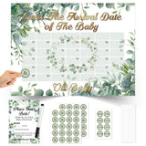 Greenery Baby Shower Due Date Calendar Baby Shower Game Include Guess The Arrival Date Of Baby Prediction Calendar Place Your Bets Prediction Game Baby Shower Due Date Poster Stickers