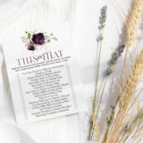 Purple Passion Bridal Shower Games - Would She Rather & This Or That Game - 25 Card Pack For Graduation Parties, Rehearsal Dinners & Birthdays - Modern Floral Design