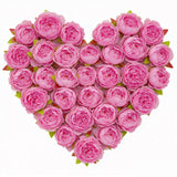 20 Pcs Silk Peony Artificial Flower Heads With Stems,3.6''Fake Pink Peony Flowers Heads For Wedding Home Decor (20, Pink)