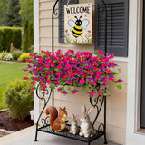 Artificial Fake Flowers Plants For Outdoor Decoration, 2 Pcs Faux Silk Flower Bougainvillea Vines Look Real Uv Resistant For Home Porch Patio Balcony Yard Spring Decor(Mix Purple)