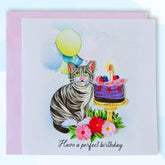 Quilling Cards 3D Birthday Cards, Handmade Paper Quilled Card, Handcrafted Quilling Card For Women, Kids And Special Family (Cat)