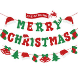 Glittery Merry Christmas Banner And Xmas Decor Ornaments For Christmas Decorations