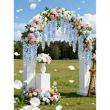3.9Ft Wisteria Artificial Flowers, 4Pcs Wisteria Hanging Flowers, Silk Blue Flower With Long Stem For Tall Vase Filling Wedding Wall Backdrop Centerpieces Home Decoration (Blue)