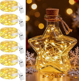 6 Pack Battery Operated Fairy Lights 7FT 20 LED Warm White Twinkle String Lights with Timer 3 Modes for Mason Jars Christmas Wreath Party DIY Decor