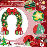 Christmas Door Cover Merry Christmas Wreath Porch Banner Holiday Front Door Banners Wreath Bow Ornament Garland Holiday Display Backdrops For Photography Xmas New Year Holiday Party Supplies