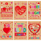 Treasure Cove Valentines Day Cards for Teachers Kraft Happy Valentine's Day Cards with Envelopes for Teachers Appreciation Gift 12Pcs