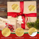 300 Pcs Gold Christmas Envelope Seal Stickers Embossed Foil, Merry Christmas Stickers For Envelope Sealing, Christmas Stickers For Cards Making Invitation Gift Packaging Crafts Xmas Party Favor Decor