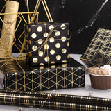 Black & Gold Geometric Wrapping Paper - 3 Rolls, 17" X 120" Each - Perfect For Multiple Occasions