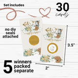 Flora Safari Scratch Off Game Cards - 30 Pack - 25 Losing Tickets & 5 Winning Tickets - Fun Party Game For All Groups - Great For Decorations Or Raffles