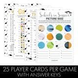 Graduation Party Games, 4 Graduation Games For Parties – This Or That, Emoji, Picture Zoom, Word Search - 25 Guests, Fun Idea