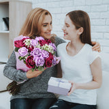 60 Pcs Valentine'S Day Artificial Rose Flowers Bulk Fake Silk Rose Bouquet With Stem Gypsophila Flowers For Spring Wedding Bridal Party Vase(Purple,20" X 3")