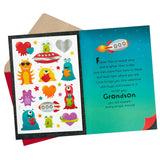 Hallmark Valentines Day Card with Stickers for Grandson (Long Distance, Rocket Ship)
