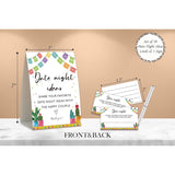 Fiesta Theme Date Night Games,Date Night Ideas,Wedding Shower Game,Rustic Bridal Shower Decorations,Popular Bridal Shower Game,Set Including 1 Sign And 50 Date Night Ideas Cards-09