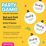 Big Dot of Happiness Drink If Game - Red and Gold Friendsmas - Friends Christmas Party Game - 24 Count