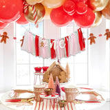 Christmas Gingerbread High Chair Banner - Merry Christmas Decorations For 1St Birthday,Little Gingerbread Man Xmas Garland (Snowflake Banner)