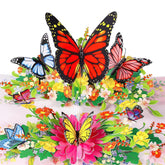 Butterflies Pop Up Birthday Card For Women&Wife, Beautiful Flowers, Ideal Gift For Birthday, Mothers Day, Thank You, Anniversary, Valentines, All Occasion For Women, Wife, Mom, Sister, Grandma, Her