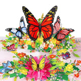 Butterflies Pop Up Birthday Card For Women&Wife, Beautiful Flowers, Ideal Gift For Birthday, Mothers Day, Thank You, Anniversary, Valentines, All Occasion For Women, Wife, Mom, Sister, Grandma, Her