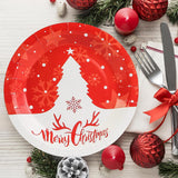 Christmas Paper Plates - 7 Inch 50Pcs Disposable Dessert Plates With Christmas Tree Pattern - Party Decoration Supplies