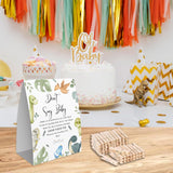 Don'T Say Baby Game For Baby Shower, 50 Wooden Clothespins And One Sign, Cartoon Dinosaur Theme, Pins For Baby Shower Decorations, Gender Reveal Games, Baby Shower Supplies-Bb27