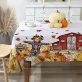 Fall Tablecloth 60x84 Inch Rectangle Pumpkin Fade Resistant