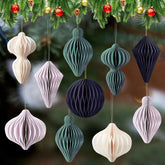 24 Pcs Christmas Paper Honeycomb Ornaments 3D Christmas Party Decorations Hanging Ornaments For Xmas Tree Hanging Centerpieces Paper Ball For Garland Xmas New Year Party Holiday Decor Home