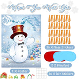 Pin The Nose On The Snowman Christmas Party Games, Christmas Party Decorations Include Large Poster With Blindfold 36Pcs Nose Stickers For Xmas Activities Holiday Party Supplies