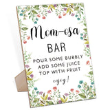 Mom-Osa Bar Garden Theme Baby Shower Sign,Wooden Game Sign With Stand,Baby Shower Decoration,Baby Shower Welcome Sign,Bar Decoration,Party Favors Supplies,Gender Reveal Decoration Ideas-16