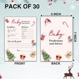 Christmas Baby Shower Game - 30 Double Side Baby Prediction And Advice Game Cards - Winter Gender Neutral Baby Shower Party Decorations Supplies Favors - B03