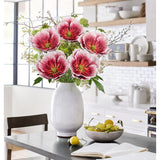 5Pcs Red Poppy Flowers Artificial Bouquet 32.2" Silk Fake Poppy Flowers Arrangement Real Touch Faux Poppies Flower Long Stem For Diy Wedding Party Table Centerpiece Table Home Decor
