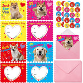Valentines Cards Scratch Sniff Puppy Card Valentine Strawberry Scented Pet Notecard With Envelopes Stickers For Kids Boys Girls School Classroom Party Favors Exchange Supplies 28Pcs