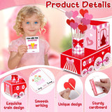 50 Pcs Large Valentine'S Day Card Box For Exchange Valentine'S Day Train Mailbox For Classroom Exchange Valentine Card For Train Heart Party Favors
