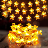 1 Pack Christmas Gingerbread Man String Lights, Indoor Xmas String Light, Waterproof Christmas Usb Battery Powered Led,