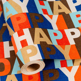 Happy Birthday Wrapping Paper Roll, Colorful Kraft Birthday Gift Wrap For Men Boys Girls Women 17 In X 16.5 Ft